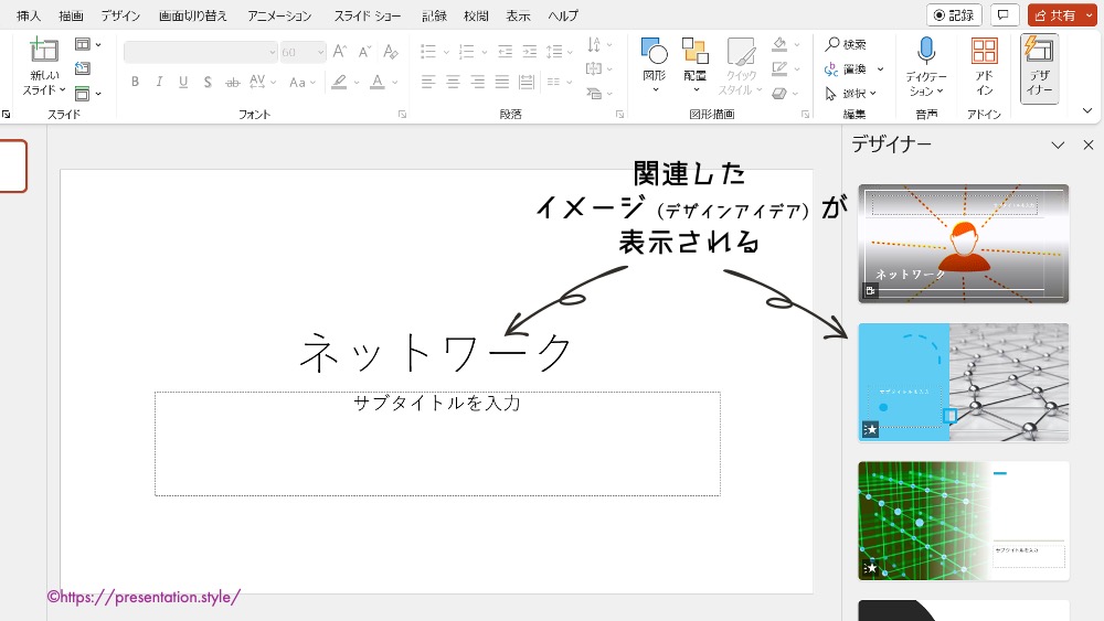 デザインアイデアは内容に依存